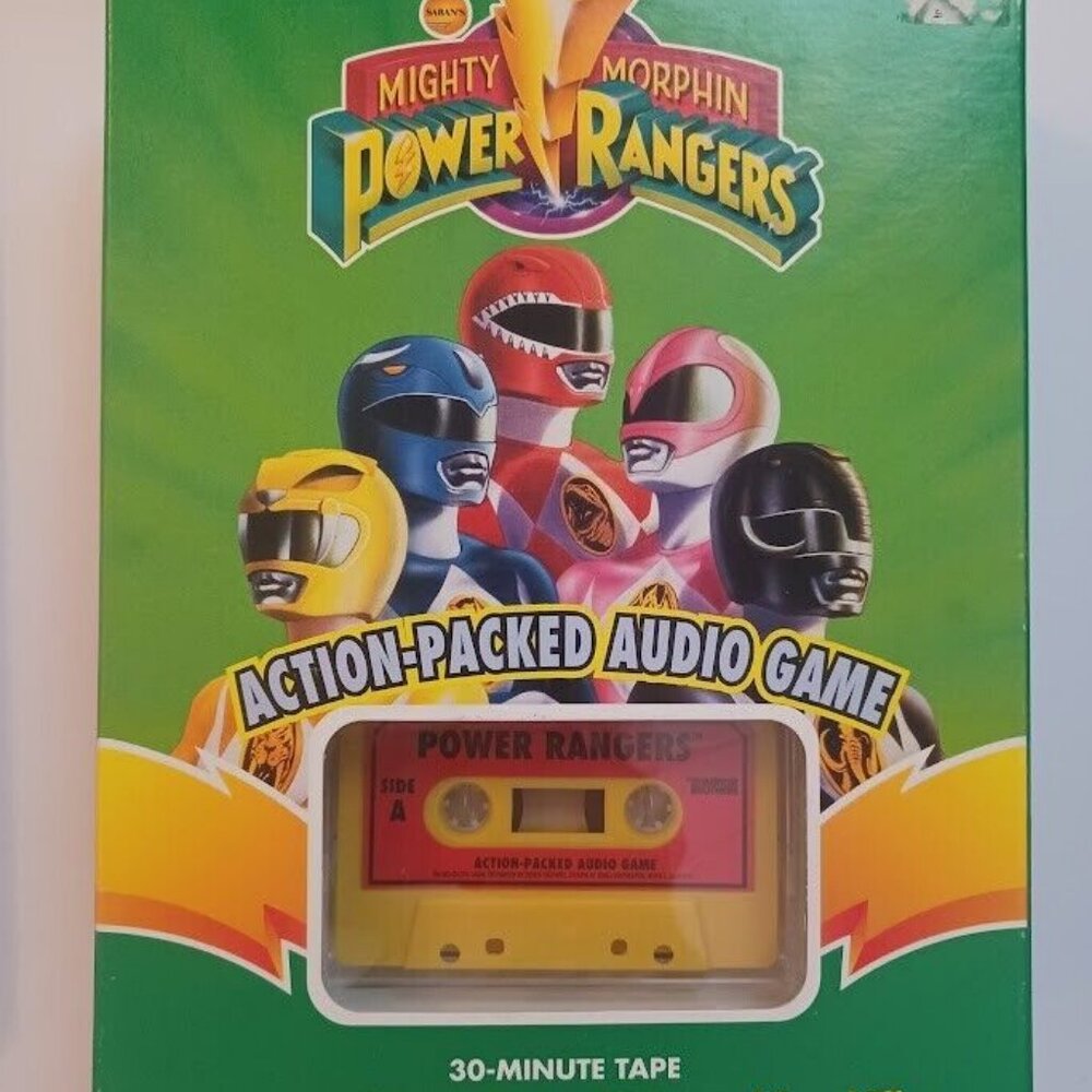 Vintage 1994 Mighty Morphin Power‎ Rangers Action-Packed Audio Game Yellow Tape